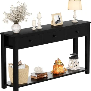 Farmhouse Console Table with 3 Drawers